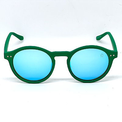ÓCULOS DE SOL VIBES - VERDE C/ AZUL ESPELHADO (unissex)