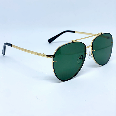 ÓCULOS DE SOL AVIADOR FOX - VERDE COM DOURADO (unissex)