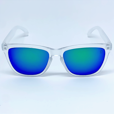 ÓCULOS DE SOL ESPORTIVO ZOOM POLARIZADO - TRANSPARENTE FOSCO C/ CAMALEÃO ESPELHADO