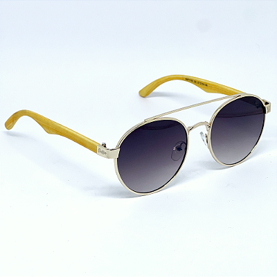 ÓCULOS DE SOL KANSAS - PRETO DEGRADÊ C/ DOURADO