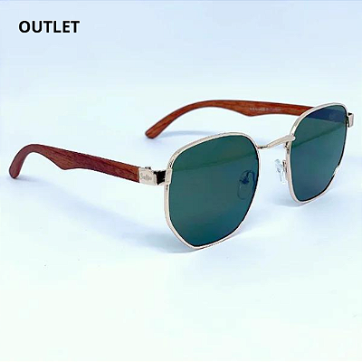 OUTLET - ÓCULOS HAWAI VERDE COM HASTE MARROM ESCURO (Pequenas Avarias)