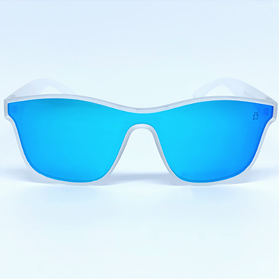 ÓCULOS DE SOL ESPORTIVO POLARIZADO BOSS - TRANSPARENTE FOSCO COM AZUL ESPELHADO