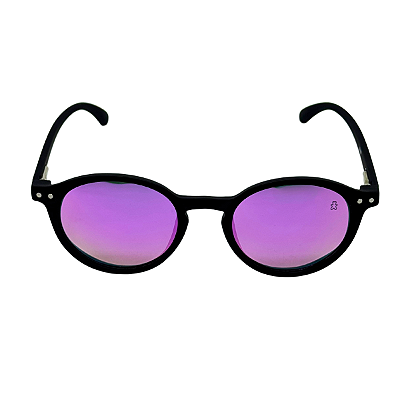ÓCULOS DE SOL VIBES - PRETO C/ ROXO ESPELHADO POLARIZADO (unissex)