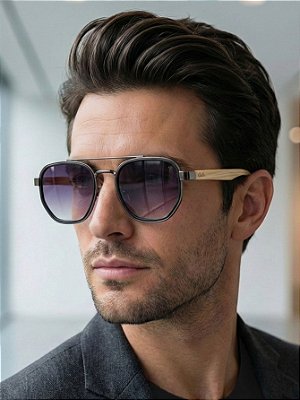 ÓCULOS DE SOL ARIZONA WOOD - PRETO DEGRADÊ C/ BAMBOO CLARO