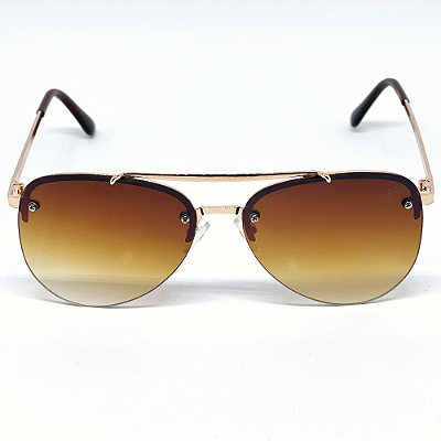 ÓCULOS DE SOL AVIADOR HOLY - MARROM DEGRADÊ C/ DOURADO