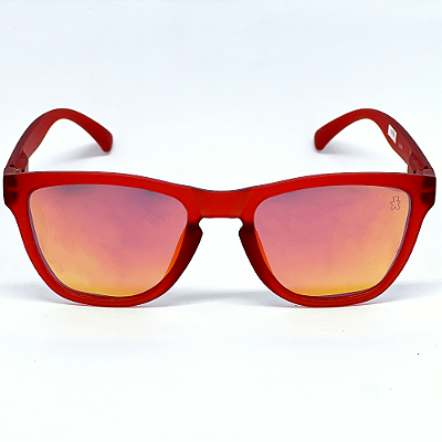 ÓCULOS DE SOL ESPORTIVO ZOOM POLARIZADO - VERMELHO C/ VERMELHO ESPELHADO