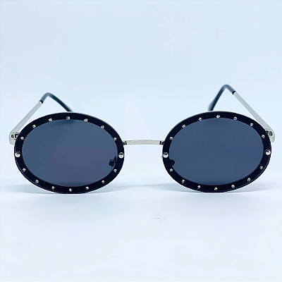 ÓCULOS DE SOL MOON - PRETO C/ PRATA