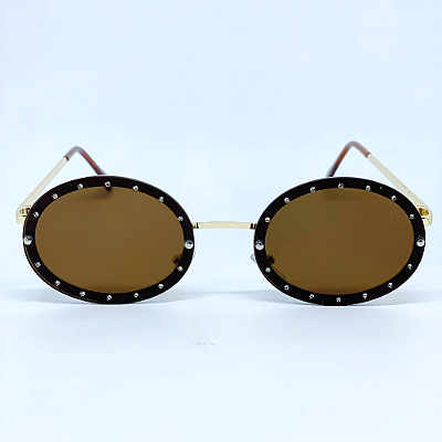ÓCULOS DE SOL MOON - MARROM C/ DOURADO