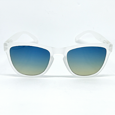 ÓCULOS DE SOL ESPORTIVO POLARIZADO ZOOM - TRANSPARENTE FOSCO COM AZUL DEGRADÊ