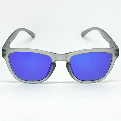 ÓCULOS DE SOL ESPORTIVO POLARIZADO ZOOM - AZUL ESPELHADO COM CINZA