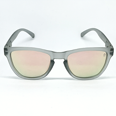 ÓCULOS DE SOL ESPORTIVO POLARIZADO ZOOM - CINZA COM ROSE ESPELHADO