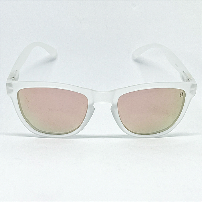 ÓCULOS DE SOL ESPORTIVO POLARIZADO ZOOM - TRANSPARENTE FOSCO COM ROSE ESPELHADO