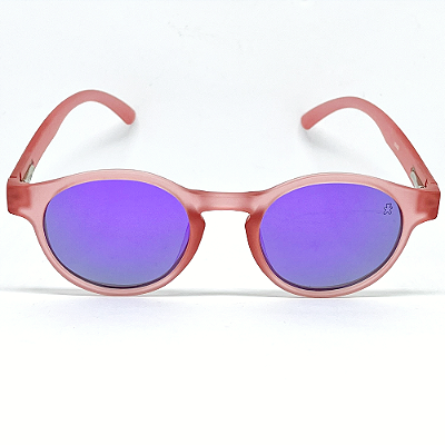 ÓCULOS DE SOL POLARIZADO CANCÚN - ROSE COM ROXO ESPELHADO