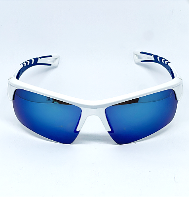 ÓCULOS ESPORTIVO LEWIS - BRANCO C/ AZUL ESPELHADO