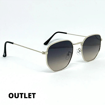ÓCULOS MIAMI FUMÊ DEGRADÊ COM DOURADO OUTLET (Pequenas Avarias)
