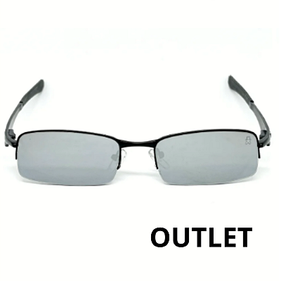 ÓCULOS DE SOL SCOOT - PRATA ESPELHADO COM PRETO OUTLET (Pequenas avarias)