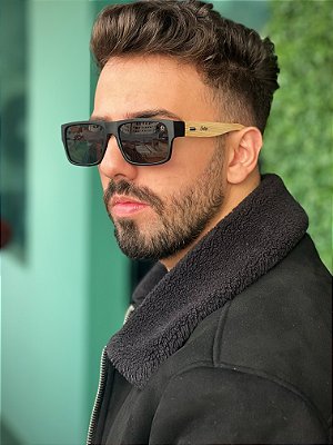 ÓCULOS DE SOL BEIRUTE POLARIZADO - PRETO FOSCO COM BAMBU