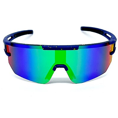 ÓCULOS DE SOL ESPORTIVO SNOW - AZUL ESPELHADO COM AZUL