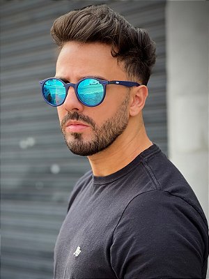 ÓCULOS DE SOL  NAPOLI - AZUL ESPELHADO