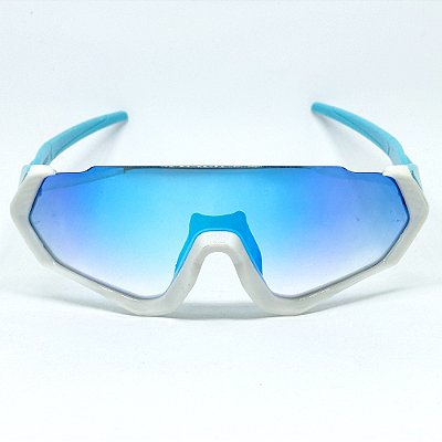 ÓCULOS DE SOL ESPORTIVO SPACE - BRANCO COM HASTE AZUL