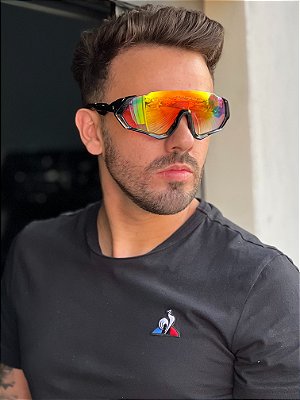 ÓCULOS DE SOL ESPORTIVO SPACE - PRETO COM VERMELHO ESPELHADO
