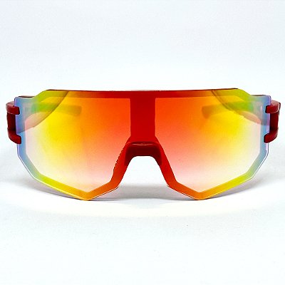 ÓCULOS DE SOL ESPORTIVO FLASH - VERMELHO ESPELHADO
