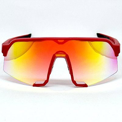 ÓCULOS DE SOL ESPORTIVO BOLT - VERMELHO ESPELHADO