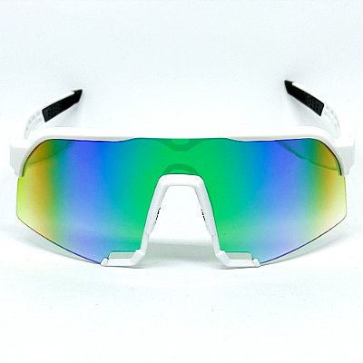 ÓCULOS DE SOL ESPORTIVO BOLT - BRANCO COM CAMALEÃO ESPELHADO