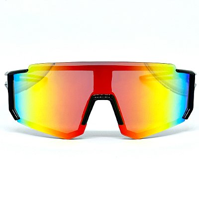 ÓCULOS DE SOL ESPORTIVO ICE - VERMELHO ESPELHADO COM PRETO