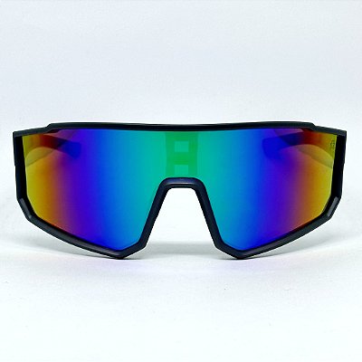 ÓCULOS DE SOL ESPORTIVO JET - PRETO COM CAMALEÃO ESPELHADO