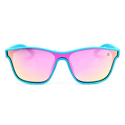 ÓCULOS DE SOL ESPORTIVO POLARIZADO BOSS - AZUL COM ROSA ESPELHADO