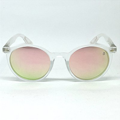 ÓCULOS DE SOL NAPOLI -  TRANSPARENTE FOSCO COM ROSE ESPELHADO