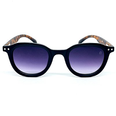 ÓCULOS DE SOL FLY - PRETO COM HASTE ANIMAL PRINT