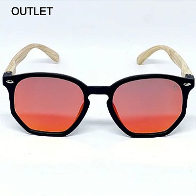 ÓCULOS IPANEMA WOOD VERMELHO ESPELHADO - OUTLET (Pequenas Avarias)