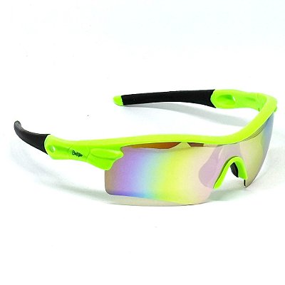 ÓCULOS DE SOL ESPORTIVO FAST - VERDE C/ CAMALEÃO ESPELHADO (Polarizado)