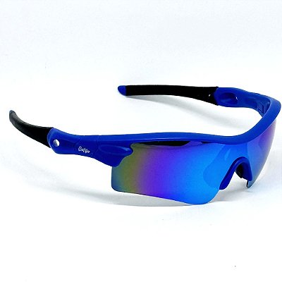 ÓCULOS DE SOL ESPORTIVO FAST - AZUL ESPELHADO (Polarizado)