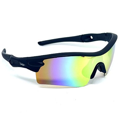 ÓCULOS DE SOL ESPORTIVO FAST - PRETO CAMALEÃO ESPELHADO (Polarizado)