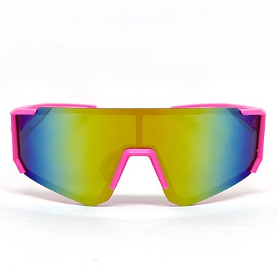 ÓCULOS DE SOL ESPORTIVO ICE - ROSA C/ COLORIDO ESPELHADO
