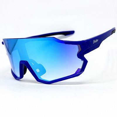 ÓCULOS DE SOL ESPORTIVO JUMP - AZUL COM AZUL ESPELHADO