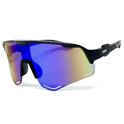 ÓCULOS DE SOL ESPORTIVO STORM - PRETO BRILHANTE COM CAMALEÃO ESPELHADO