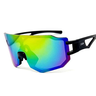 ÓCULOS DE SOL ESPORTIVO FLASH - PRETO COM CAMALEÃO