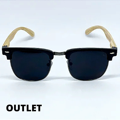 ÓCULOS FRESNO WOOD PRETO COM HASTE CLARA OUTLET (Pequenas Avarias)