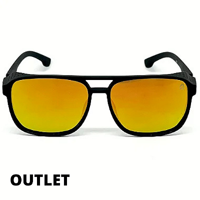 ÓCULOS DE SOL PEQUIM PRETO COM LARANJA ESPELHADO OUTLET (Pequenas Avarias)