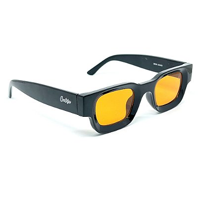 ÓCULOS DE SOL DETROIT - PRETO COM LENTE LARANJA