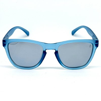 ÓCULOS DE SOL ESPORTIVO POLARIZADO ZOOM - AZUL ROYAL COM PRATA ESPELHADO