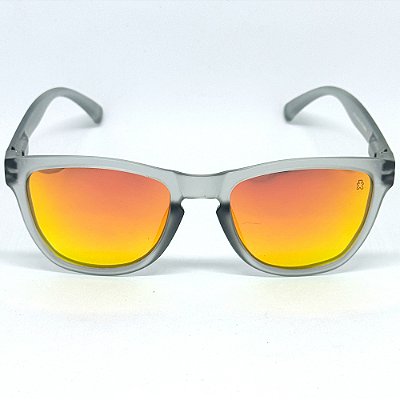 ÓCULOS DE SOL ESPORTIVO POLARIZADO ZOOM - CINZA COM LARANJA ESPELHADO