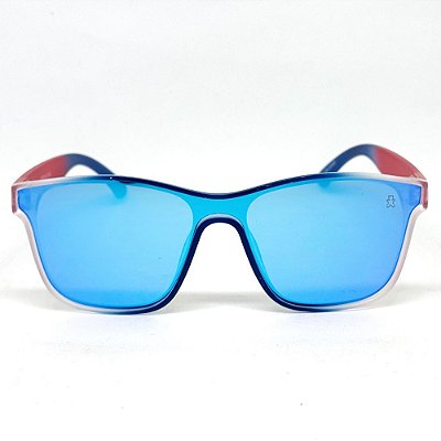 ÓCULOS DE SOL ESPORTIVO BOSS - AZUL E VERMELHO ESPELHADO