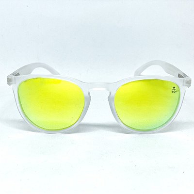 ÓCULOS DE FIESTA POLARIZADO - TRANSPARENTE C/ AMARELO ESPELHADO