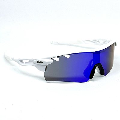ÓCULOS DE SOL RUN - BRANCO COM AZUL ESPELHADO