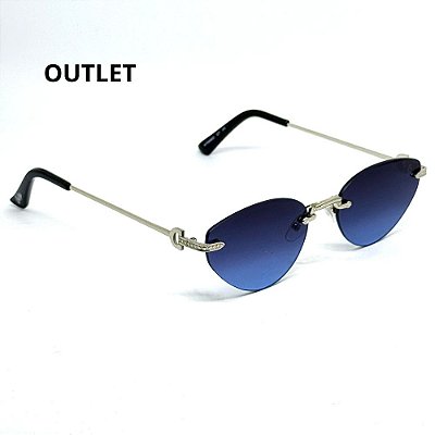 OUTLET ÓCULOS DE SOL LIZ AZUL DEGRADÊ COM PRATA (pequenas avarias)